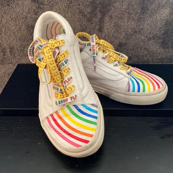 Vans x Flour Shop Old Skool Rainbow Low Top Sneaker Womens Size 5.5 - Picture 1 of 14